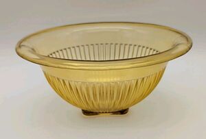 Vintage FEDERAL GLASS Golden Glow Stacking 9.5" MIXING BOWL Amber Depression
